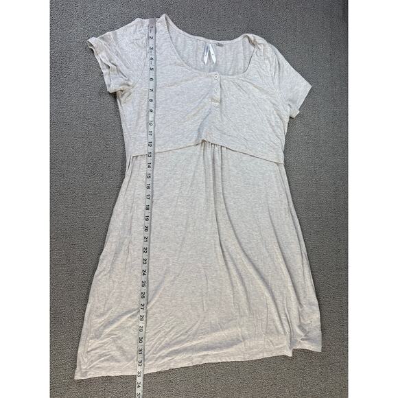 Seraphine Maternity & Nursing Dress Mini Casual Short Sleeve Comfy Gray Medium - Picture 6 of 8